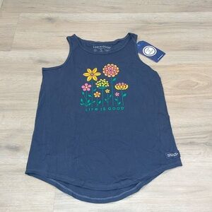 NWT Life is Good Crusher Lite high low Linear Garden flower Mountain Sun Tank S